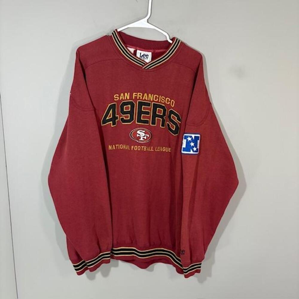 Vintage San Francisco 49ers Sweatshirt Mens 2XL Red NFL Football NFC Lee Sport